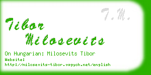 tibor milosevits business card